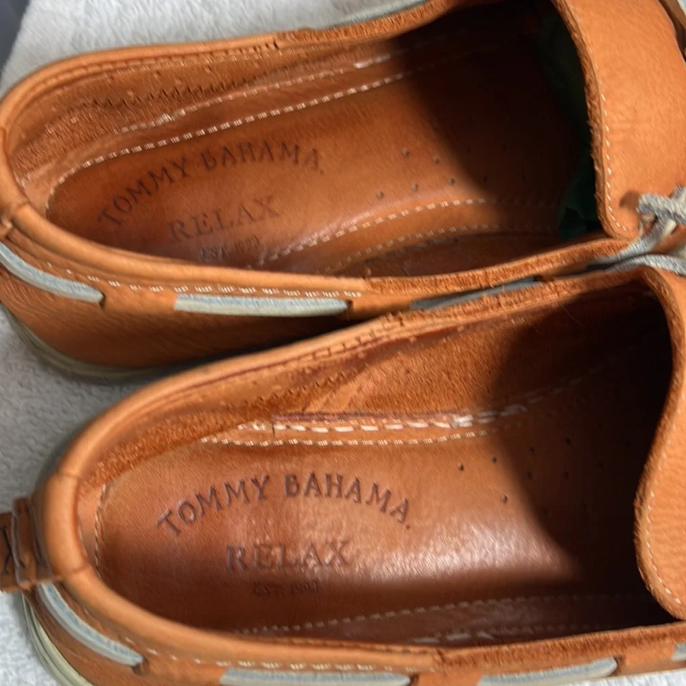 Tommy Bahama Orange Boat Shoes with Moccasin Toe - Picture 4 of 11